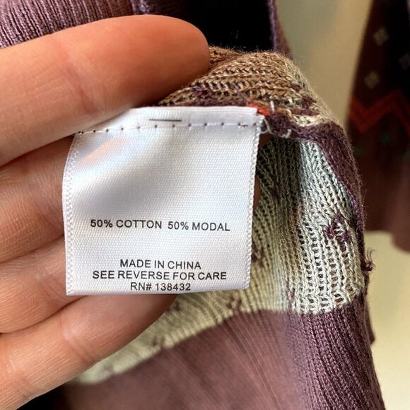 Modcloth Fair Isle Cardigan Purple S - Picture 4 of 7